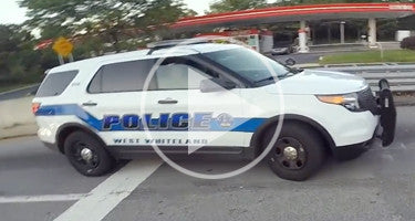 DIRT BIKE HAS A BLAST RUNNING FROM COP