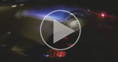 MOTORCYCLE RUNS FROM POLICE AND SMASHES INTO F150!