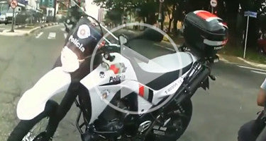 BIKER RUNS FOR HIS LIFE IN BRASIL