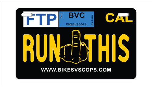 RUN THIS PLATE - CALIFORNIA BLACK