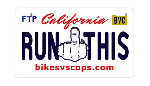 RUN THIS PLATE - CALIFORNIA BLACK