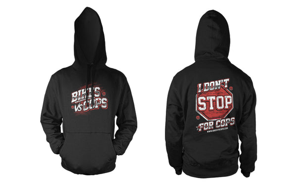 T-shirt Col Rond "I Don't Stop For Cops" - Coton Lourd - Fabriqué USA - Tailles S à 5XL - Neuf Sans étiquette