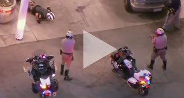 BIKER RUNS FROM POLICE LIVE ON THE NEWS