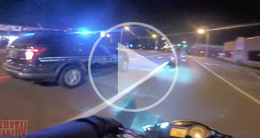 MOTORCYCLE STUNT RIDERS TEASE THE POLICE