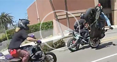 RIDER FLIPS BIKE IN POLICE CHASE