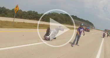 STATE TROOPER CAUSES MOTORCYCLE TO WRECK