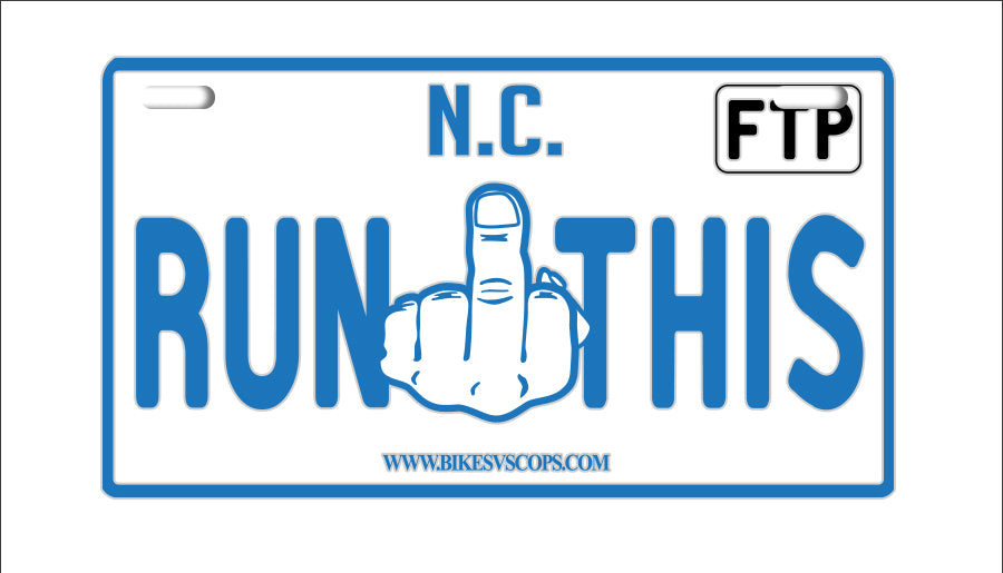 RUN THIS PLATE - NORTH CAROLINA