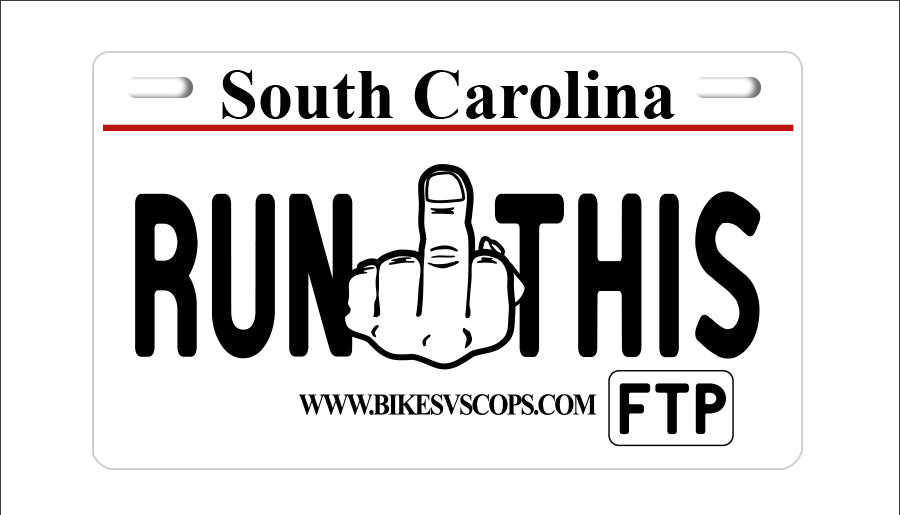 RUN THIS PLATE - SOUTH CAROLINA