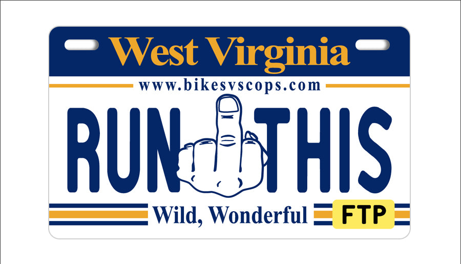 RUN THIS PLATE - WEST VIRGINIA